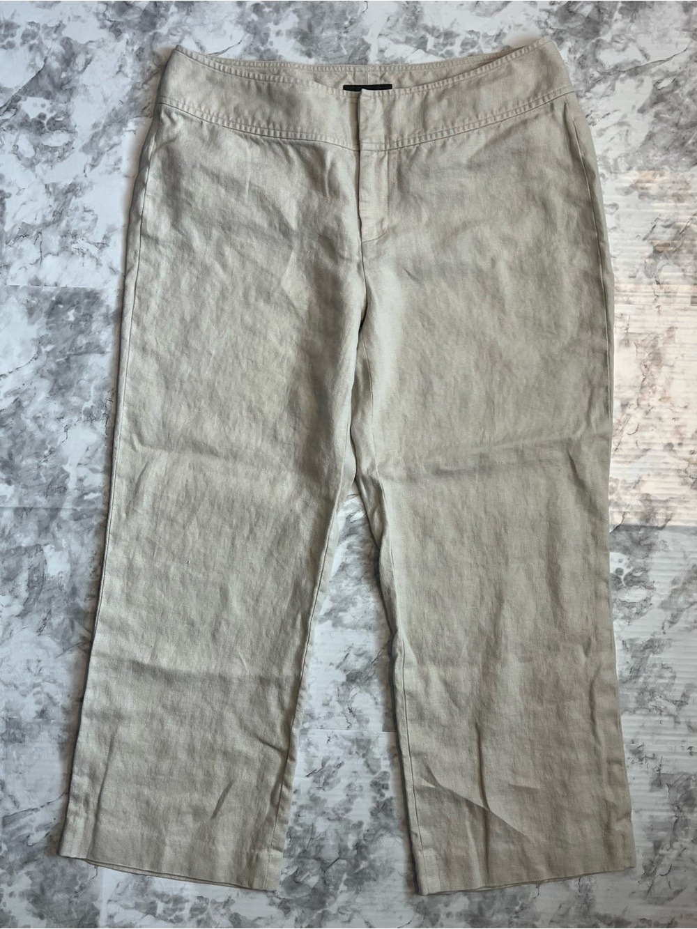 Banana Republic Womens Size 10 Light Tan Linen Blend Chino Pants Straight Leg